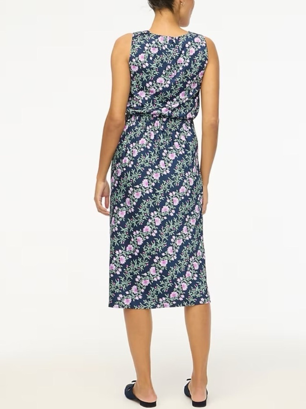 NEW J.Crew Factory Printed Bias Slip Skirt & Top Set Antique Navy Vintage Floral - Picture 2 of 12